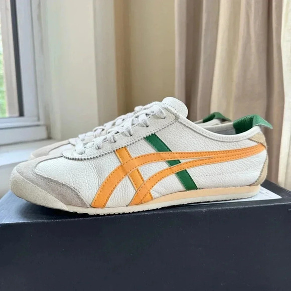 New Onitsuka Tiger Mexico 66 ASICS in Cream Citrus Yellow Green Womens 8.5 - Picture 8 of 10